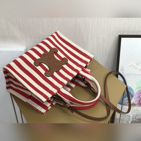 CELINE &nbsp;CABAS THAIS Маленькая сумка из кожи с полосками 