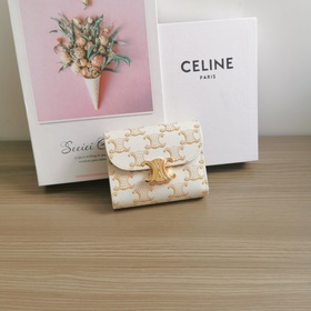 CELINE TRIOMPHE Маленький кожаный кошелек TRIOMPHE Логотип TRIOMP