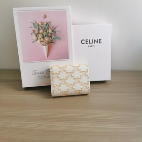 CELINE TRIOMPHE Маленький кожаный кошелек TRIOMPHE Логотип TRIOMP