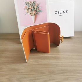 CELINE TRIOMPHE Маленький кожаный кошелек TRIOMPHE Логотип TRIOMP