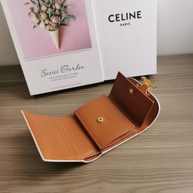 CELINE TRIOMPHE Маленький кожаный кошелек TRIOMPHE Логотип TRIOMP