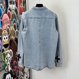 Chrome Hearts Кросс-рубашка с узором «Кросс» Импортная джинсовая 