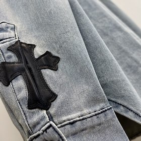 Chrome Hearts Кросс-рубашка с узором «Кросс» Импортная джинсовая 
