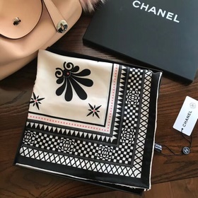 CHANEL Изысканный шелковый шарф Техника печати, редкий многослойн
