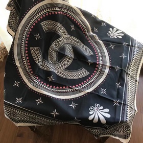 CHANEL Изысканный шелковый платок, 100% шелк с косой текстурой Те