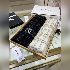 CHANEL Длинный шарф с элементами виде двойной буквы C Мягкий и уд