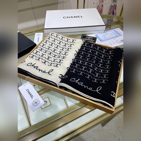 CHANEL Маленький шарф с ручным логотипом из кашемира Высококачест