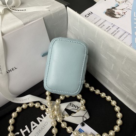 Chanel22p A Жемчужно-красная кошелька с изящной цепочкой. Миниатю