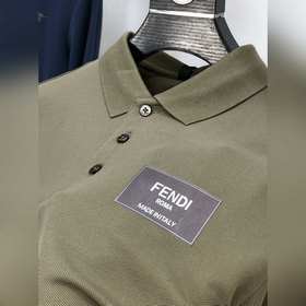 【Fendi】 Мужская рубашка-поло из хлопка с длинными рукавами для де