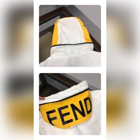 FENDI Фенди новейшая контрастная желтая куртка-толстовка с капюшо