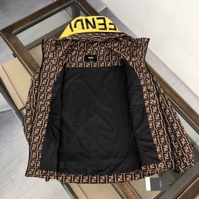 FENDI Фенди новейшая контрастная желтая куртка-толстовка с капюшо