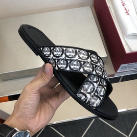 Ferragamo Мужские кожаные тапочки Размер： 39-44 (5-10) Высочайшее