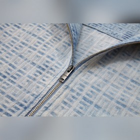 GVC джинсовая рубашка с коротким рукавом и узором Джинсовая ткань