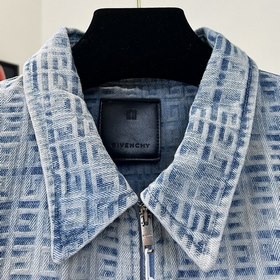 GVC Givenchy 4G джинсовая рубашка с коротким рукавом и полным узо