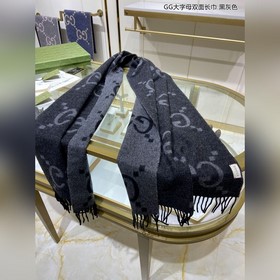 GUCCI GG большие буквы двусторонняя длинная шарф Двусторонняя шер