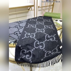 GUCCI GG большие буквы двусторонняя длинная шарф Двусторонняя шер