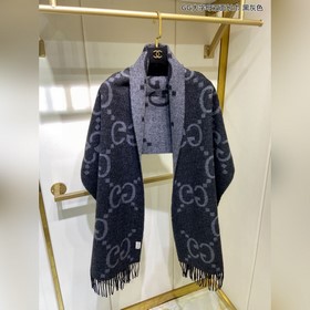 GUCCI GG большие буквы двусторонняя длинная шарф Двусторонняя шер