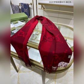 GUCCI GG большие буквы двусторонняя длинная шарф Двусторонняя шер