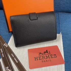 Hermes Togo кожа Новый кожаный кошелек с тремя складками карманом