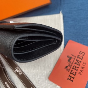 Hermes Togo кожа Новый кожаный кошелек с тремя складками карманом