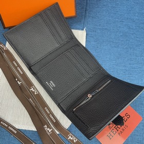 Hermes Togo кожа Новый кожаный кошелек с тремя складками карманом