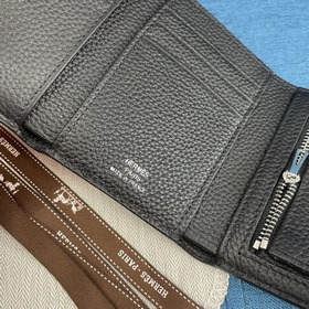 Hermes Togo кожа Новый кожаный кошелек с тремя складками карманом