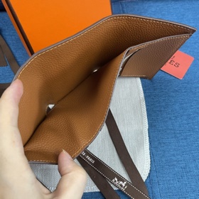 Hermes Togo кожа Новый кожаный кошелек с тремя складками карманом