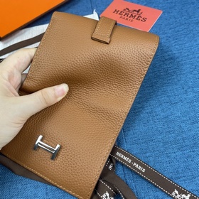 Hermes Togo кожа Новый кожаный кошелек с тремя складками карманом