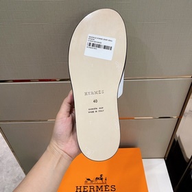 Классические мужские тапочки HERMES — подошва из кожи высшего кач