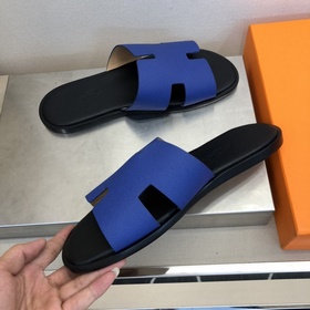 HERMES – высокое качество, мастерство Мужские кожаные тапочки Раз