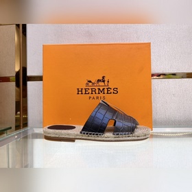 Hermes 2022 Antigua плетеные тапочки – кожаная подошва Сланцы из 