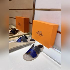 Hermes 2022 Antigua плетеные тапочки – кожаная подошва Сланцы из 