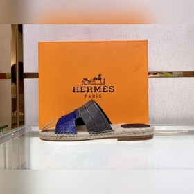 Hermes 2022 Antigua плетеные тапочки – кожаная подошва Сланцы из 