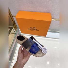 Hermes 2022 Antigua плетеные тапочки – кожаная подошва Сланцы из 