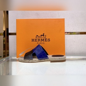 Hermes 2022 Antigua плетеные тапочки – кожаная подошва Сандалииз 