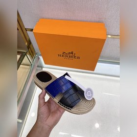 Hermes 2022 Antigua плетеные тапочки – кожаная подошва Сандалииз 