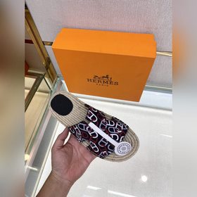 Hermes 2022 Antigua плетеные тапочки – кожаная подошва Сланцы из 