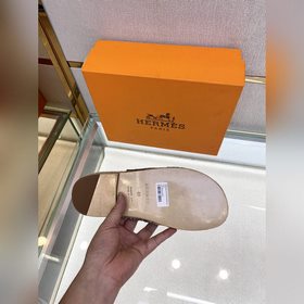 Hermes 2022 Antigua плетеные тапочки – кожаная подошва Сланцы из 