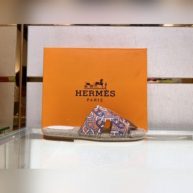 Hermes 2022 Antigua плетеные тапочки – кожаная подошва Сланцы из 