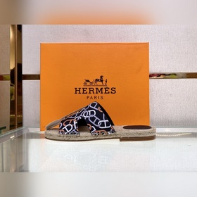 Hermes 2022 Antigua плетеные тапочки – кожаная подошва Сланцы из 