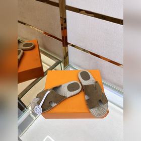 Hermes 2022 Antigua плетеные тапочки – кожаная подошва Сланцы из