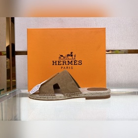 Hermes 2022 Antigua плетеные тапочки – кожаная подошва Сланцы из 