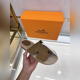 Hermes 2022 Antigua плетеные тапочки – кожаная подошва Сланцы из 