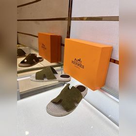 Hermes 2022 Antigua плетеные тапочки – кожаная подошва Сланцы из
