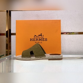 Hermes 2022 Antigua плетеные тапочки – кожаная подошва Сланцы из 
