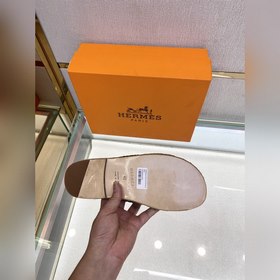 Hermes 2022 Antigua плетеные тапочки – кожаная подошва Сланцы из 