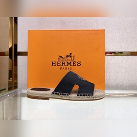 Hermes 2022 Antigua плетеные тапочки – кожаная подошва Сланцы из 