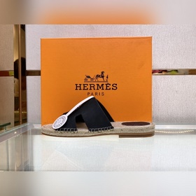 Hermes 2022 Antigua плетеные тапочки – кожаная подошва Сланцы из 