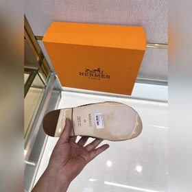 Hermes 2022 Antigua плетеные тапочки – кожаная подошва Сланцы из 