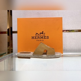 Hermes 2022 Antigua плетеные тапочки – кожаная подошва Сланцы из 